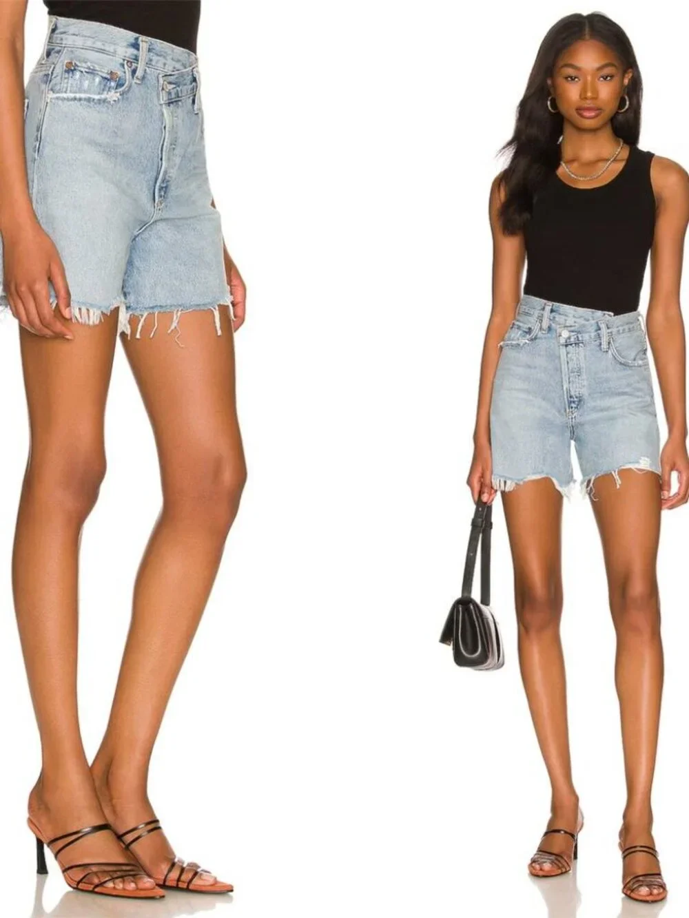 AGOLDE Criss Cross Jean Shorts in Symbol Size 23 - Picture 2 of 12